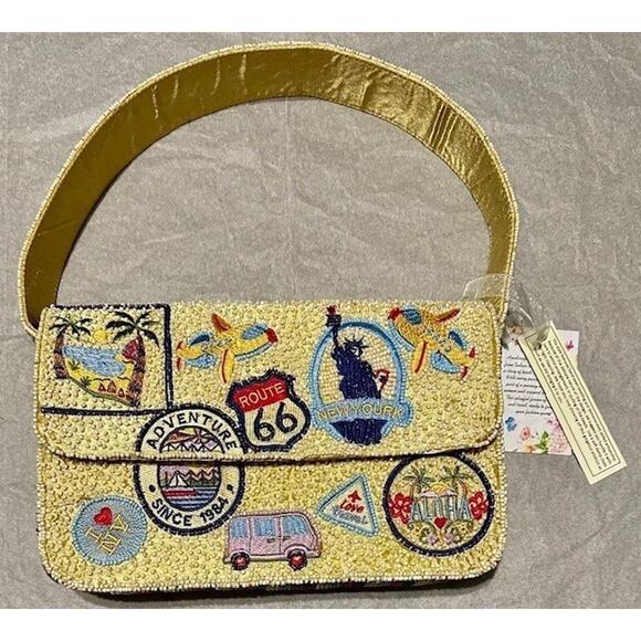 World Travel Beaded Handcrafted Made in India Bag Nwt - Picture 2 of 7